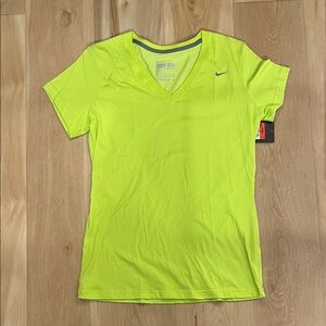 Nike Women's Bright Green V-Neck Tee